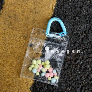 10cm Cotton Doll Diaper Bag Doll Chiikawa Doll Package Pendant Buggy Bag Transparent and Dustproof PVC Cartoon Backpack