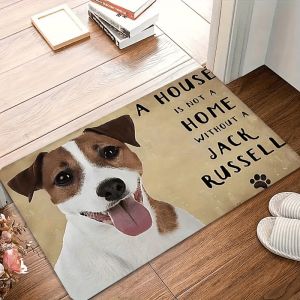 Pet Door Jack Russell Mat Adorable Golden Retriever Design Absorbent and Soft Modern Decor Perfect for Entryways and Kitchens