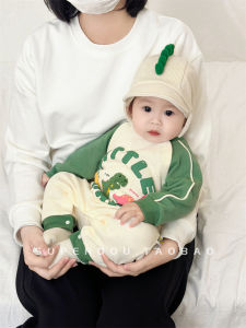 Adorable Baby Romper Spring Autumn Style Full Month Suit Infant Toddler Cartoon All-in-One Crawling Clothes Korean Version Cotton Polyester