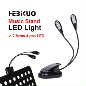 LED Light (PD-12) Dual Arms 4 LED Clip On Lamp for Music Stand  Book Reading | Accessories Murah 乐谱架灯