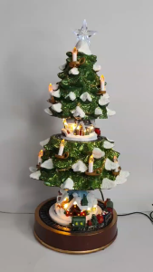 SCHKEY l F23046 Christmas Tree Village with Musical LEd Lights Festive Decoration
