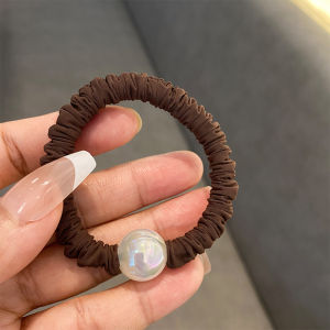 ยางรัดผมทรงหัวมุกสุดเรียบง่าย ยางยืดสูง ไม่ทำลายเส้นผม ผ้าอิงฟ้า ทนทาน สำหรับผู้หญิง อุปกรณ์ตกแต่งผม