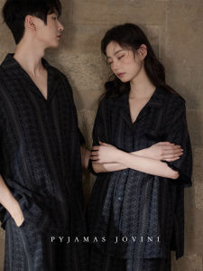 Cotton Muslin Stripe Padded Couples Sleepwear Sets