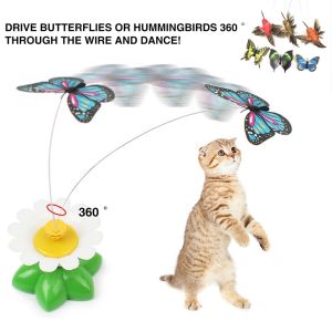 Pet Cat Puppy Toys Electric Rotating Bird Colorful Butterfly Interactive Funny Cat Toy Automatic Teaser Pet Kitten Dog Scratch Trainning Exercise Toy Random Color