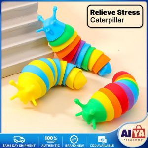 ★Same Day Shipping★ Decompression Toy 3D Slug Caterpillar Snails Colorful Puzzle Bionic Vent Anti-Anxiety Sensory Toys for Children Aldult Gift