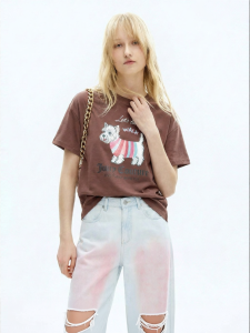 Juicy Couture | New Dog Print Loose Casual T-shirt