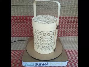 keranjang toples kue 250 gram dari bambu anyaman laba laba