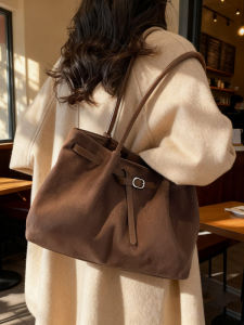 JIFANPAUL | Suede Velvet Tote Bag Retro High-End Single Shoulder Bag