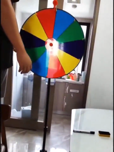 Rotating Wheel Game 24 inch lottery wheel lucky game with dry erase mark eraser prize wheel rotator