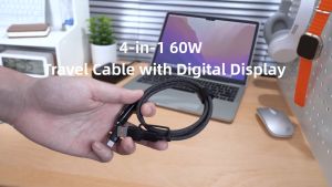 [New] MCDODO 4 in 1 Digital Display 60W PD Fast Charge Data Cable Travel Cable Type-C USB C to C Quick Charging 1.2m Accessories Phone Kabel  Charger