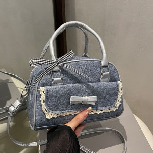 Stylish Small Crossbody Bag Womens Denim Fabric Handbag Single Shoulder Satchel Bag Trendy Design Summer Fashion 2025 New Model