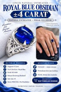 Natural Untreated Royal Blue Obsidian silver 925 ring