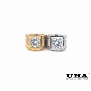 N1152 Nhẫn nam có lót lòng đính đá CZ cao cấp sáng lấp lánh UHA