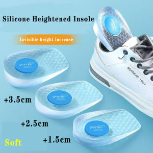 Silicone Height Increase Insoles for Men Women Shoes Inserts Invisible Heightening Insoles for Shoes Heel Lift Gel Foot Pads