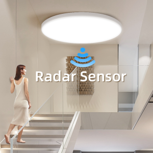 CANMEIJIA LED Radar Sensor Ceiling Light 20W/30W Auto On/Off Night Lights 6500K Induction Ceiling Lamp AC185-265V Smart Panel Lamp Motion Sensor Indoor Lighting for Hallway Toilet Porch Closet