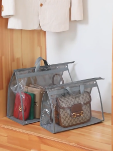【SKIT SG】Dust Bag Cover Handbag Organizer Storage Dust Proof Transparent PVC Handbag Protector Wardrobe Organizer Hanging Storage Bag for Handbags Dustproof Moistureproof Transparent PVC Protective Bag Breathable Closet Organizer Bag