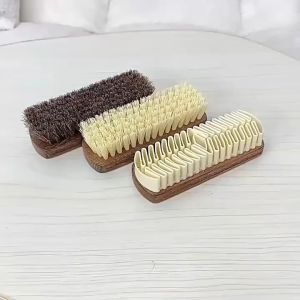 3Pcs Horsehair Shoe Brush Sneaker Brush Wood Handle Shoe Brush Shoe Cleaning Brush Shoe Brush Set