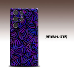 purple feather swirl For Samsung Galaxy S26 S25 S24 A56 A36 Dual Layer Luxury Fashion Full Lens Protective Case