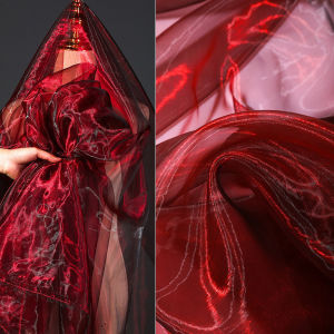 100X150 ซม.สีสัน 2 สี Gradient Organza ผ้าตาข่ายเงา Tulle สําหรับงานแต่งงานชุด headwear DIY เย็บ Patchwork บ้านผ้าม่าน