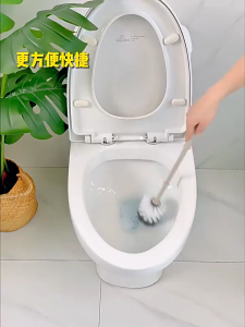 Disposable Toilet Brush Coming with Detergent Clean Free Disposable Toilet Bowl Brush with Long Handle and Wall Mounted Holder Deep Cleaning