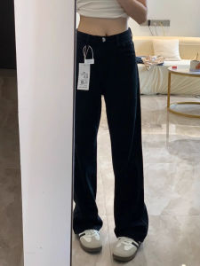 High Waist Straight Leg Jeans Womens Elastic Slim Fit Black Denim Pants Spring 2025 New Style Comfortable Cotton Stretch