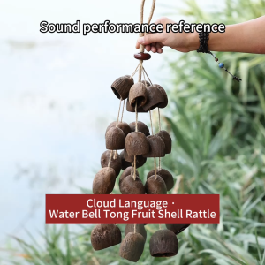 เปลือกผลไม้สีดำเสียงบีมแถวระฆังบำบัดมือสั่นโยคะเสียงประกอบเครื่องดนตรีบรรเทาสิ่งประดิษฐ์ตกแต่งผนังจี้