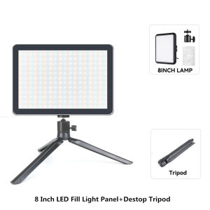LED Photography Video Light Panel Lighting Photo Studio Lamp Kit with 8/12 Inch Adjustable Brightnessfor YouTube Live Streaming