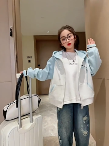 SUKAL   เสื้อโค้ทสำหรับเด็กผู้หญิง สไตล์ฤดูใบไม้ผลิและฤดูใบไม้ร่วงสำหรับเด็กผู้หญิงพร้อมเสื้อสเวตเตอร์มีฮู้ด เสื้อผ้าฤดูใบไม้ผลิสำหรับเด็กผู้หญิงตัวน้อย เสื้อแฟชั่น เสื้ ชุดเด็กผู้หญิงเสื้อแขนยาวเด็กชุดกัน หนาว เด็กเสื้อ คลุม เด็ก ญเสื้อคลุมเด็กเสเสื้อฮู้