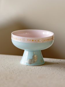 Handmade Ceramic Tea Cup Fengruyutu High Foot Owner Cup High Aesthetic Value Tea Bowl Jade Porcelain Small Dim Sum Plate Gongfu Tea Set