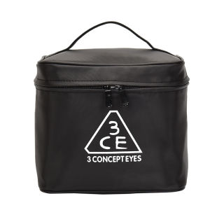 Large Capacity Portable Makeup Bag Travel Toiletry Storage Bag Handheld Cosmetic Bag Cubic Structure PU Material for Everyone