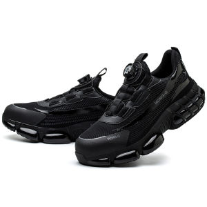 Rotating Button Safety Shoes Men Steel Toe Sneaker Air Cushion Work Shoes Man Puncture Proof Work Safety Boots Protective Shoes