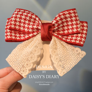 Red Princess Hair Clip for Girls Large Bowknot Hair Accessories Childrens Back of Head Hairpins Kids Fashion Accessories