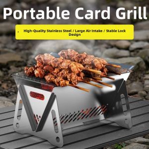 PATGEAR | Portable Stainless Steel Grill for Indoor Outdoor Camping Fire Roasting