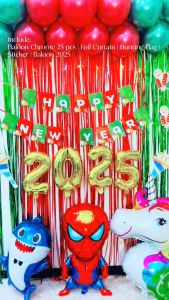 PAKET DEKORASI TAHUN BARU DEKORASI HAPPY NEW YEAR PAKET TIRAI FOIL TAHUN BARU