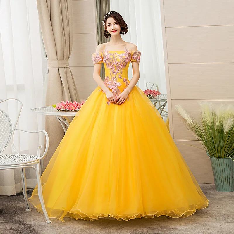 EAGLELY Yellow Luxury High End Formal Event Ball Gown For Debut 18