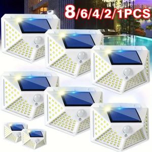 1/2/4/6/8 100 LED Solar Light PIR Motion Sensor Wall Light Solar Lamp Solar Powered Sunlight Street Lamp Garden Decoration