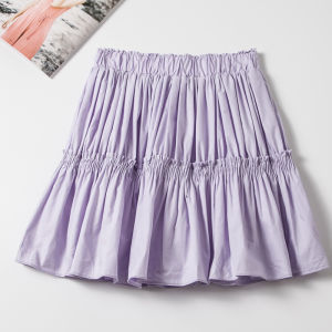 Váy Ngắn Xếp Ly Màu Trơn Thắt Lưng Co Giãn Mùa Hè Váy Ngắn Đa Năng Váy Ngắn Xếp Ly Pure Color Elastic Waist Patchwork Summer Attraction