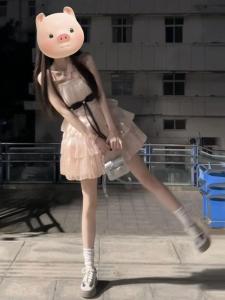 French Style Polka Dot Bridesmaid Dress Unique Beautiful Waist Cinched One Shoulder Strapless High Waist Midi Skirt for Women