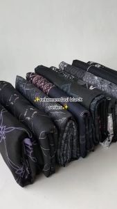 Jilbab Motif | Voal Premium | Kerudung Warna Hitam