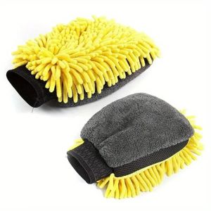 Car Washing Gloves Waterproof Microfiber Chenille Gloves Car Cleaning Mitt Detailing Brush Auto Care Double-faced Glove