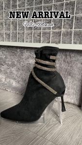 PINKEY P136 Sepatu Boots Heels Murah Wanita Terbaru Flat Terlaris