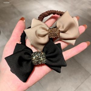 Thắt Nơ Thời Trang Pha Lê cột tóc màu trơn đàn hồi cao Scrunchies tóc đuôi ngựa cho nữ Chủ Cô Gái Cao cao su chất lượng cao Ban Nhạc