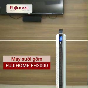 Máy sưởi gốm FH2000 Nhập Khẩu không khô da điều khiển từ xa FUJIHOME quạt sưởi tiết kiệm điện heater mini