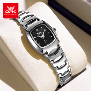 OPK Jam Tangan Wanita Terbaru 2024 Anti Air Murah Simple Kecil Ori Korea Stainless Steel Casual Quartz Bercahaya Perak