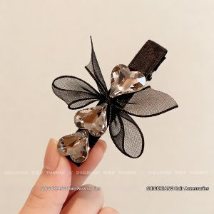 Lace Bow Side Duckbill Forehead Clip