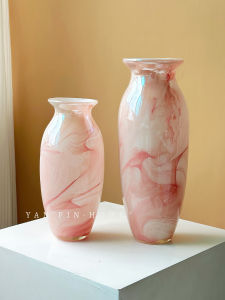 กระติกน้ำชาแก้วสีชมพูหรูหรา ลายเมฆ กระติกน้ำชาสำหรับดอกไม้สด ตกแต่งบ้าน กระติกน้ำชาขนาดใหญ่ กระติกน้ำชาขนาดเล็ก