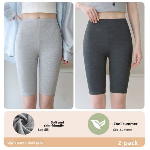 Miiow | High Waist Modal Five-Quarter Length Womens Safety Pants Summer 2025 Anti-Light Slimming Elastic Casual Cotton-Like Fabric