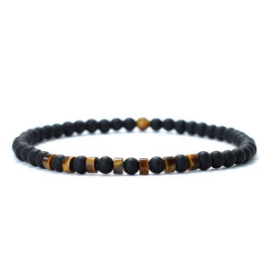 Fashion Mens Bracelet Natural Tiger Eyes Emperor Small Stone 4mm Beads Braclet Homme Accessories Bohemia Beach Jewelry Pulsera