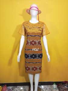 DRESS TENUN MIK BROKAT KUNING