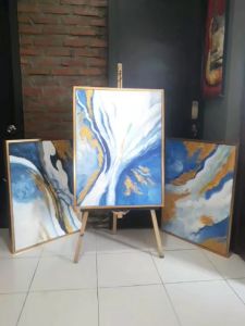 Lukisan Set 3pcs total ukuran panjang 180cmx tinggi 80cm
